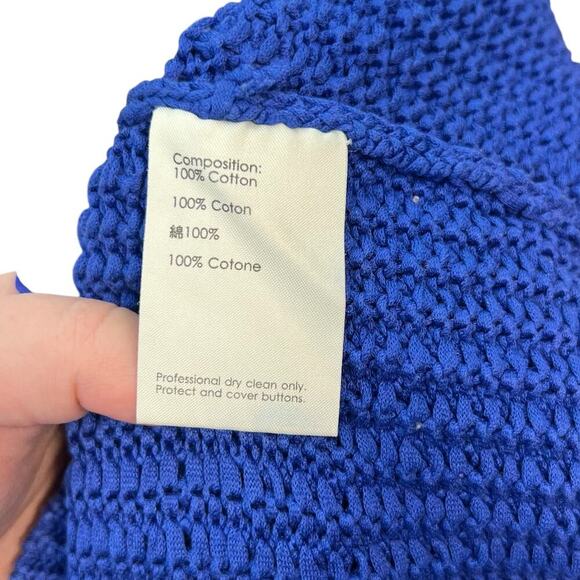 3.1 Phillip Lim Cardigan‎ Sweater Cotton Ribbed Knit Buttons Blue Size XS - Picture 13 of 14
